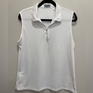 Callaway Women’s Sleeveless White Zip Polo Golf Top XL